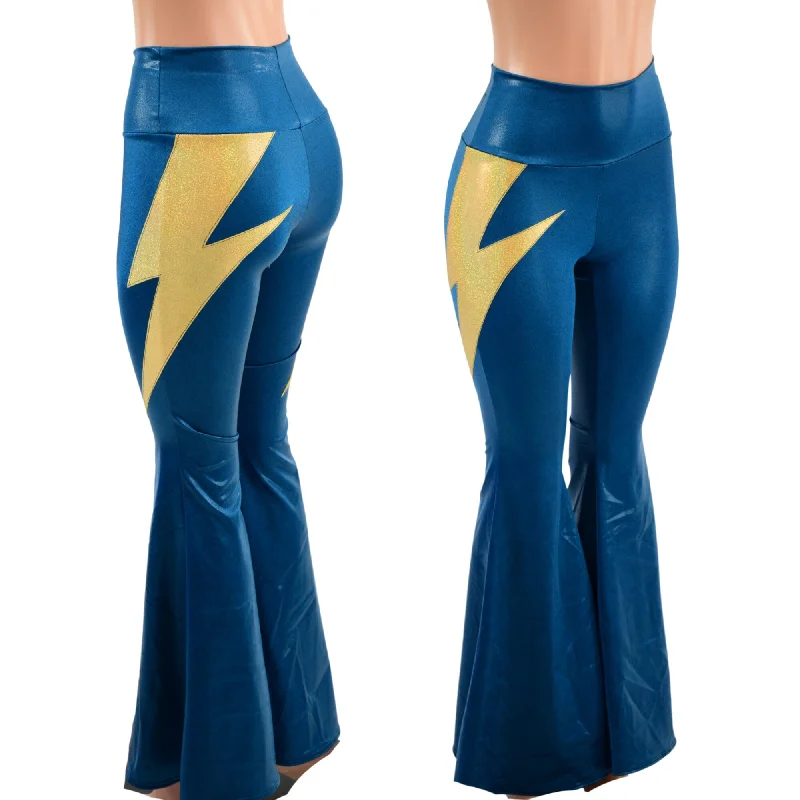 Cozy Chic Trends High Waist Solar Flares with Lightning Bolts