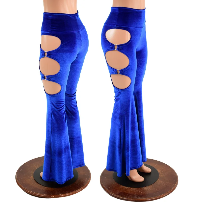 Comfortable Lifestyle High Waist Solar Flares with Triple Cutouts and O-rings
