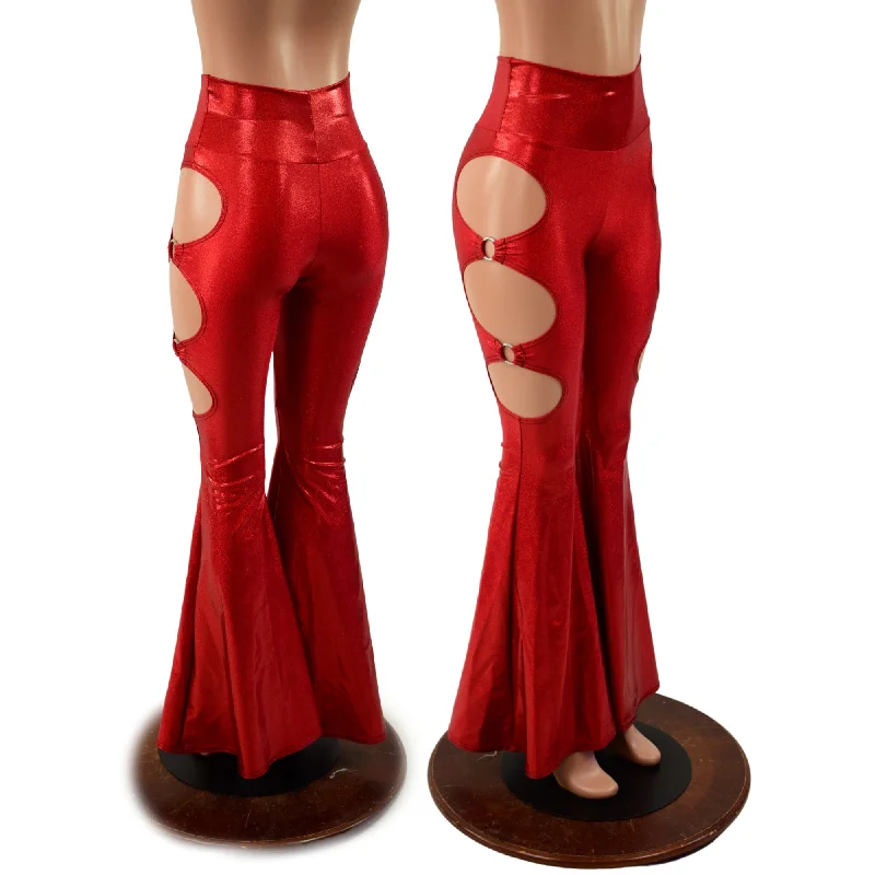 Smart Casuals High Waist Solar Flares with Triple Cutouts and O-rings