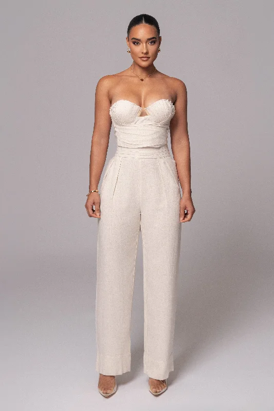 Cozy Outfit Ivory Villa Views Linen Trousers