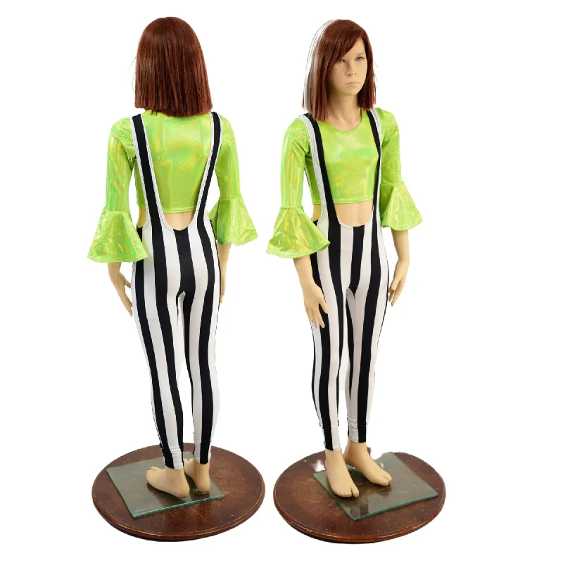 Warm Layers Kids Suspender Leggings and Trumpet Sleeve Crop Set