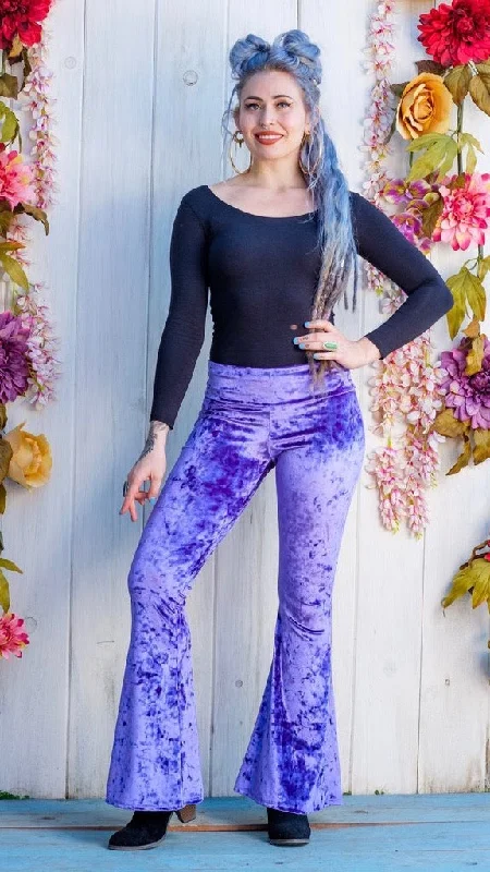 Celebrity Style Lavender Velvet Slim Bells