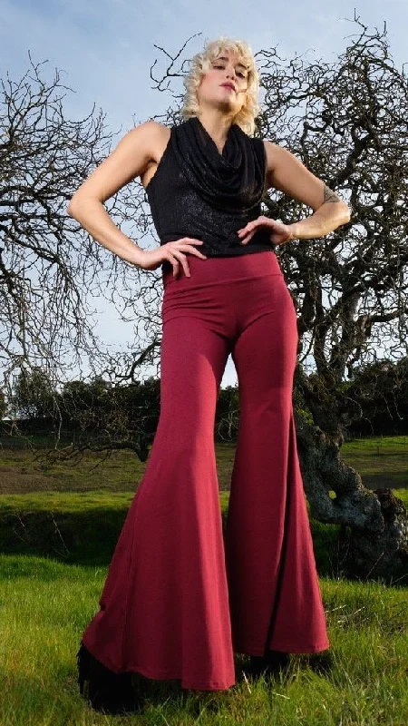 Trendy Traveler Maroon Bamboo High Waisted Big Bells