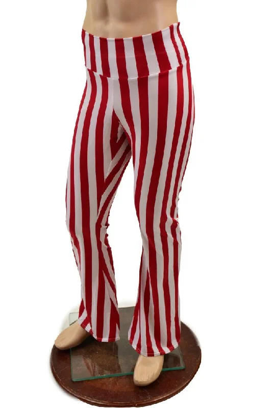 Personalized Wear Mens Red and White Stripe Bootcut Pants