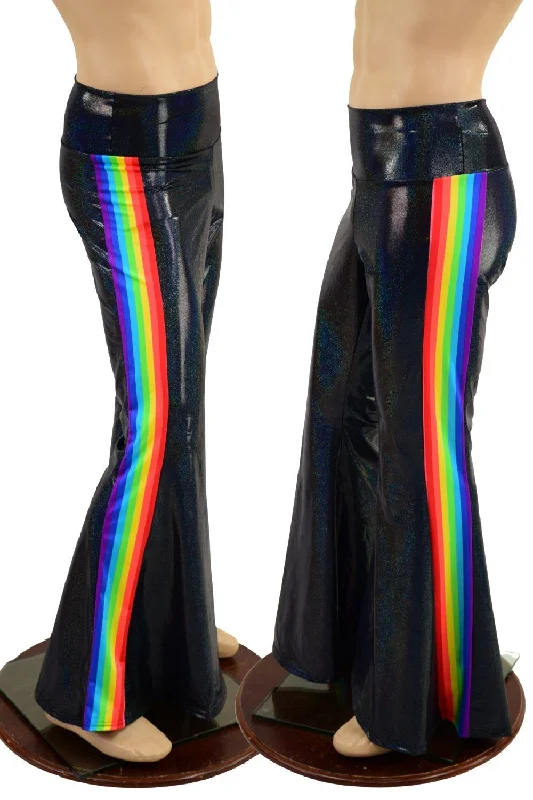 Slightly Flared Design Mens Retro Rainbow Side Panel Solar Flares