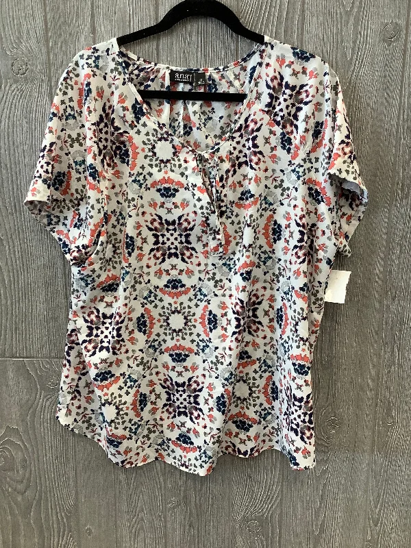 High-end Design Multi-colored Top Short Sleeve Ana, Size 1x