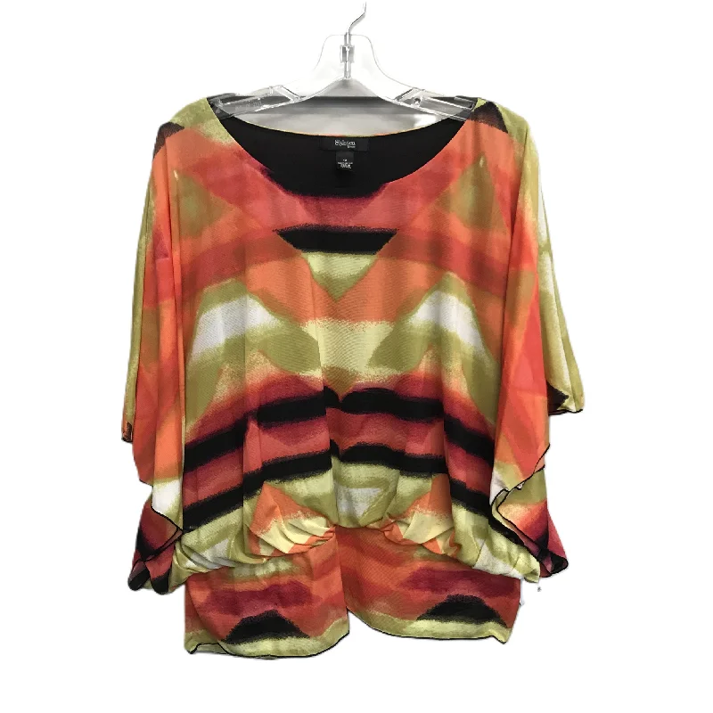 Mid-length Style Multi-colored Top Short Sleeve By Style And Company, Size: 1x
