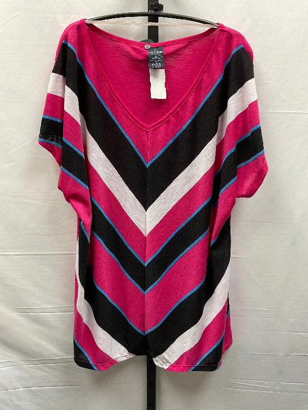Basic Comfort Multi-colored Top Short Sleeve Faded Glory, Size 2x