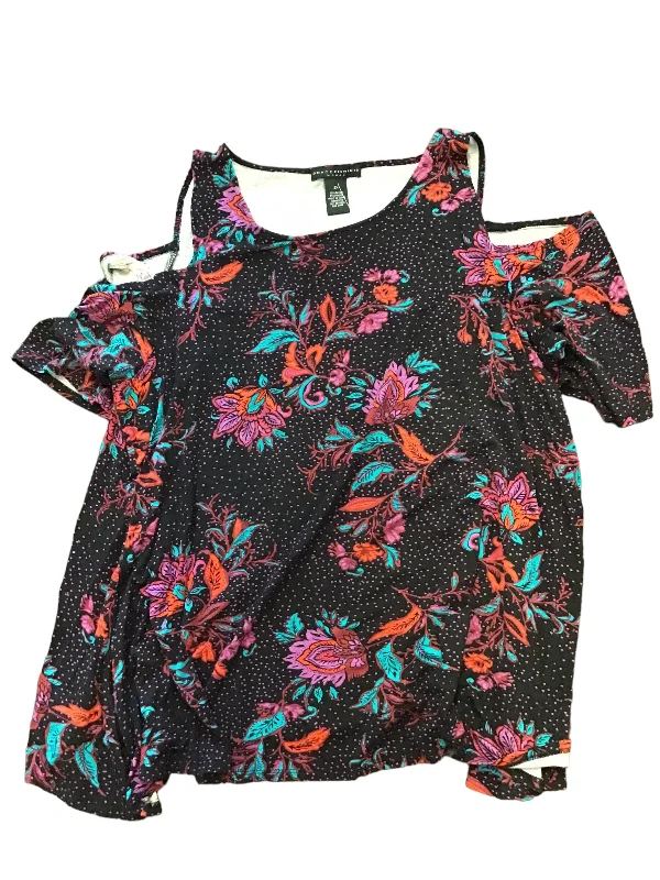 Versatile Wear Multi-colored Top Short Sleeve Grace Elements, Size 2x