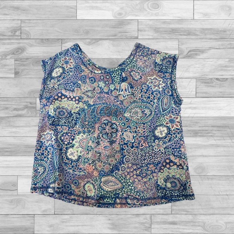 Exquisite Fabrics Multi-colored Top Short Sleeve Talbots, Size 2x