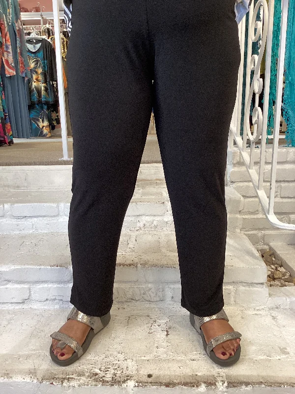 Exquisite Embroidery NARROW PANT MIDI - BLACK