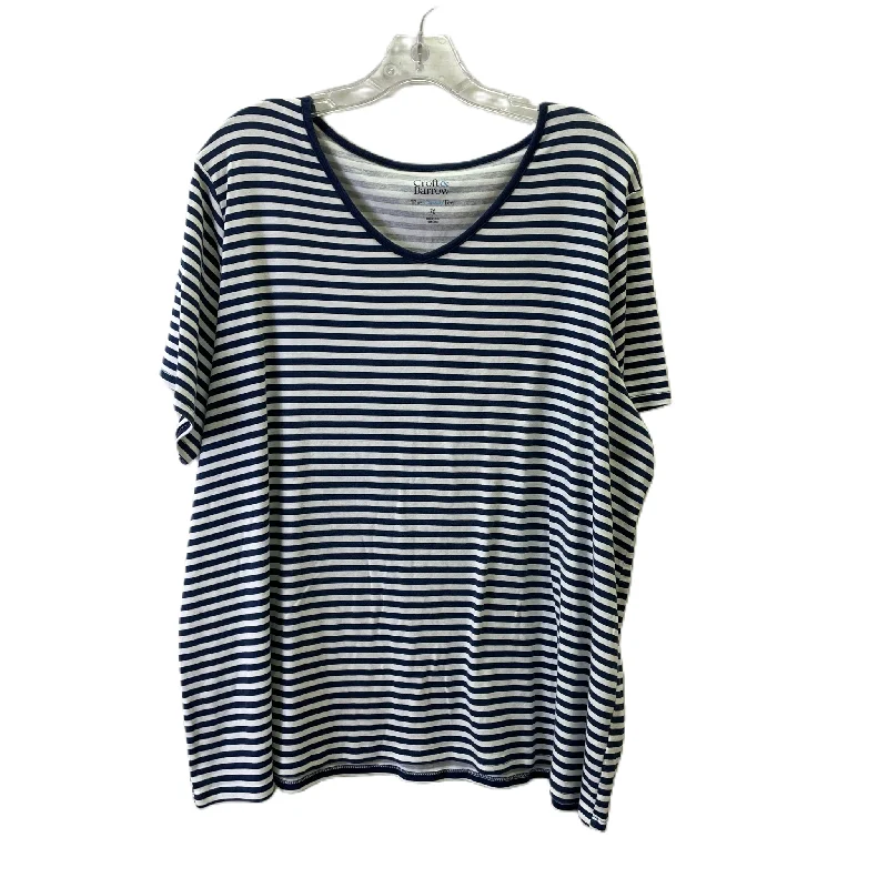Fashionable Items Navy Top Short Sleeve Basic By Croft And Barrow, Size: 2x