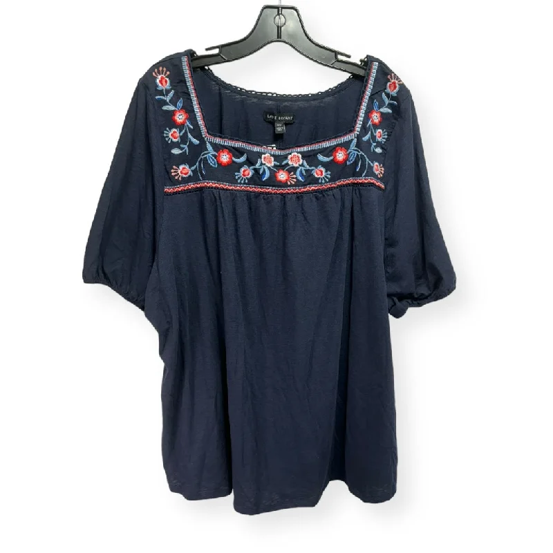 Comfort Fit Navy Top Short Sleeve Lane Bryant, Size 2x