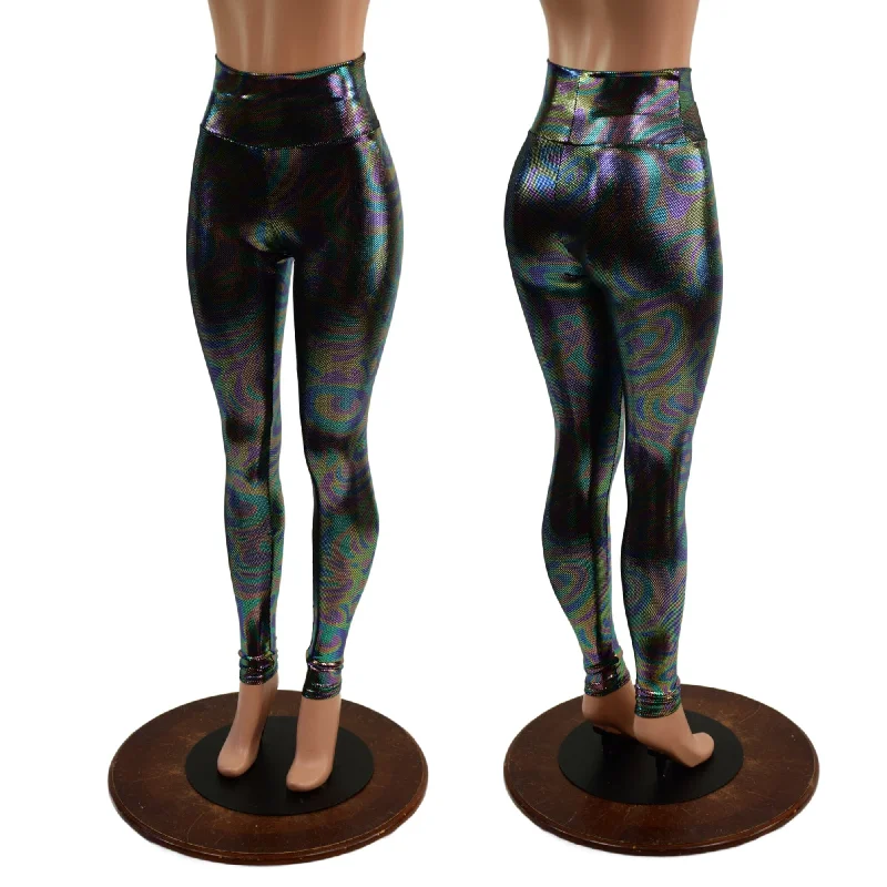 High-end Design Oil Slick High Waist Leggings