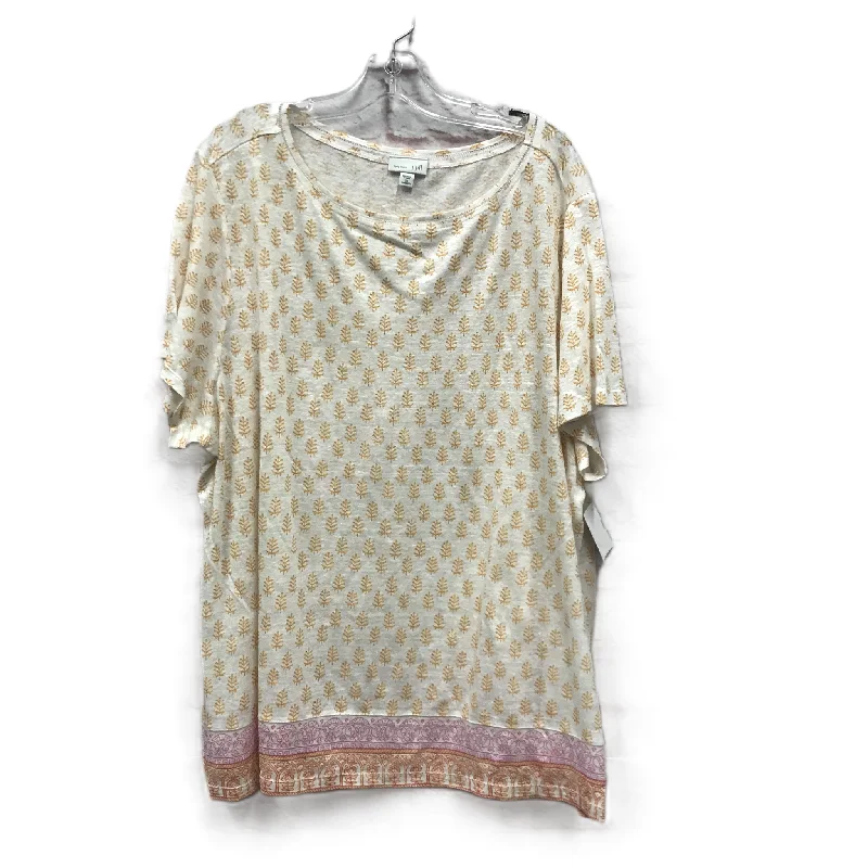 Warm Atmosphere Orange Top Short Sleeve By J. Jill, Size: 3x