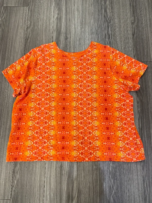 Cozy Vibes Orange Top Short Sleeve Catherines, Size 3x