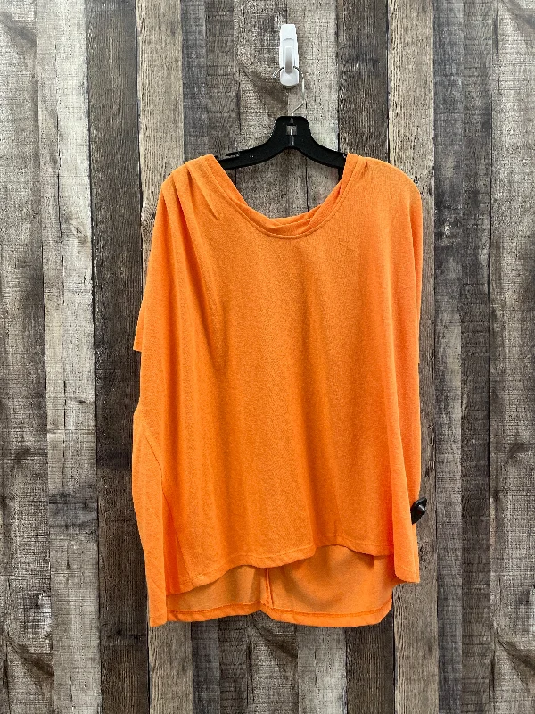 Casual Fit Wear Orange Top Short Sleeve Davi & Dani, Size 2x