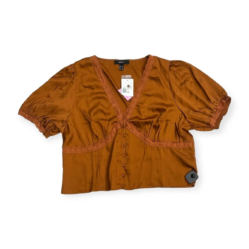 Elegant And Elegant Orange Top Short Sleeve Forever 21, Size 3x