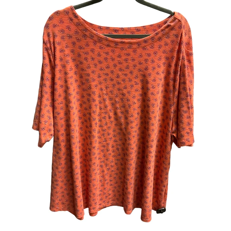 Breathable Comfort Orange Top Short Sleeve J. Jill, Size 4x