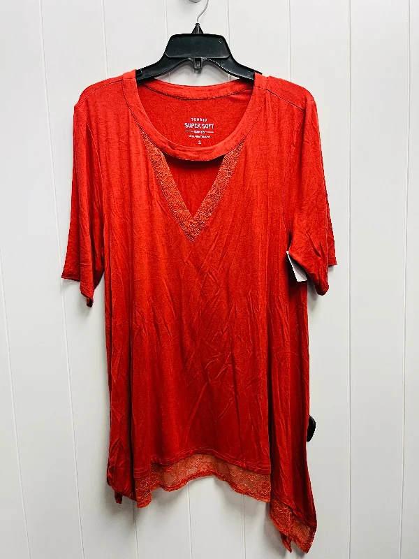 Comfortable Series Orange Top Short Sleeve Torrid, Size 1x