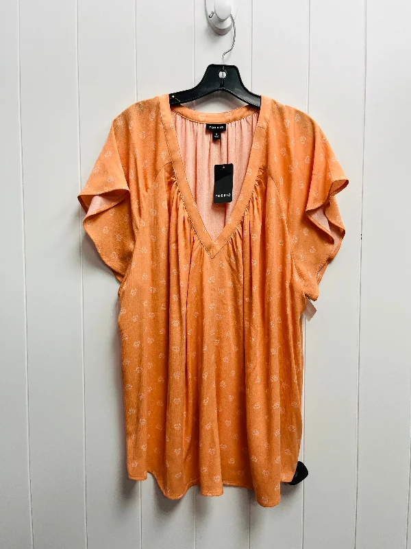 Cozy Chic Trends Orange Top Short Sleeve Torrid, Size 2x