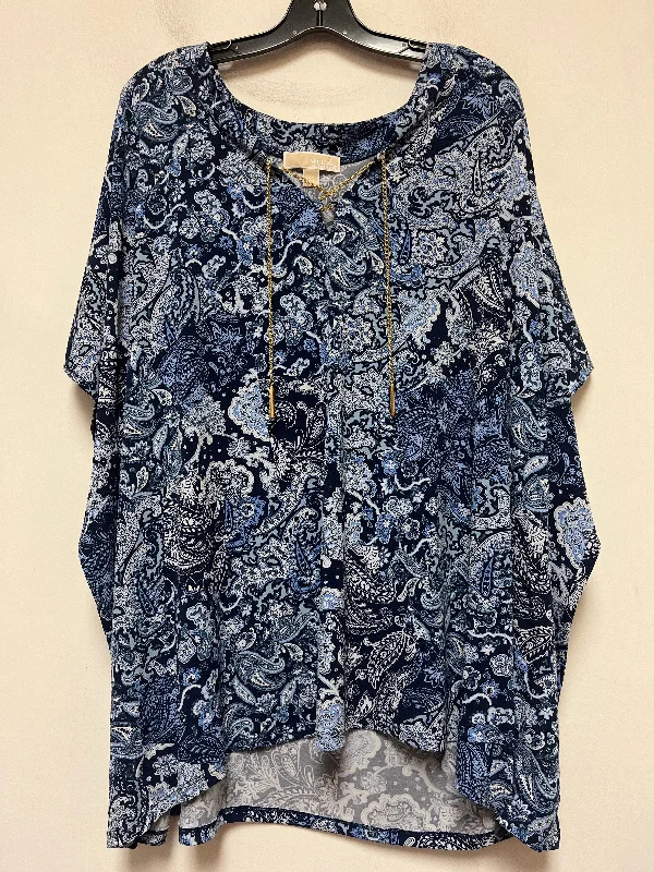 Carefree Paisley Print Top Short Sleeve Michael By Michael Kors, Size 3x