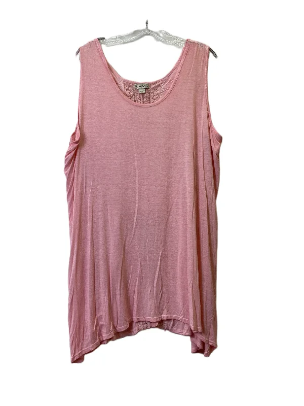 British Fashion Pink Top Short Sleeve By Live And Let Live, Size: 2x