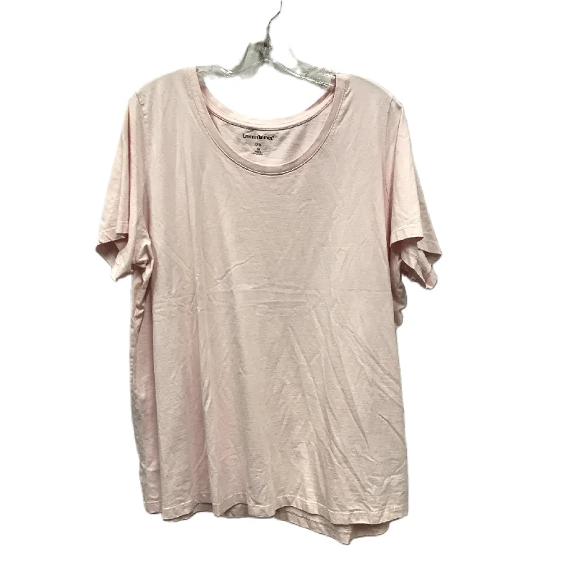 Luxury Fashion Pink Top Short Sleeve By Woman Within, Size: 1x