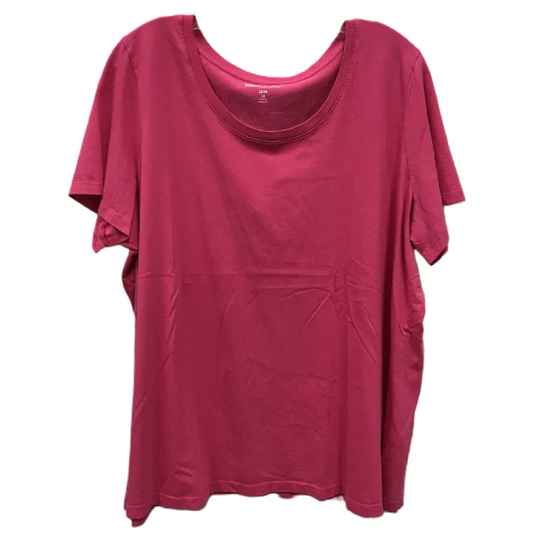 American Style Pink Top Short Sleeve By Woman Within, Size: 1x