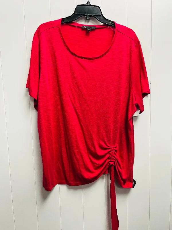 Youthful Pink Top Short Sleeve Inc, Size 3x
