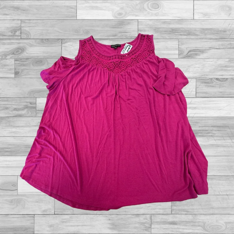 French Style Pink Top Short Sleeve Lane Bryant, Size 3x