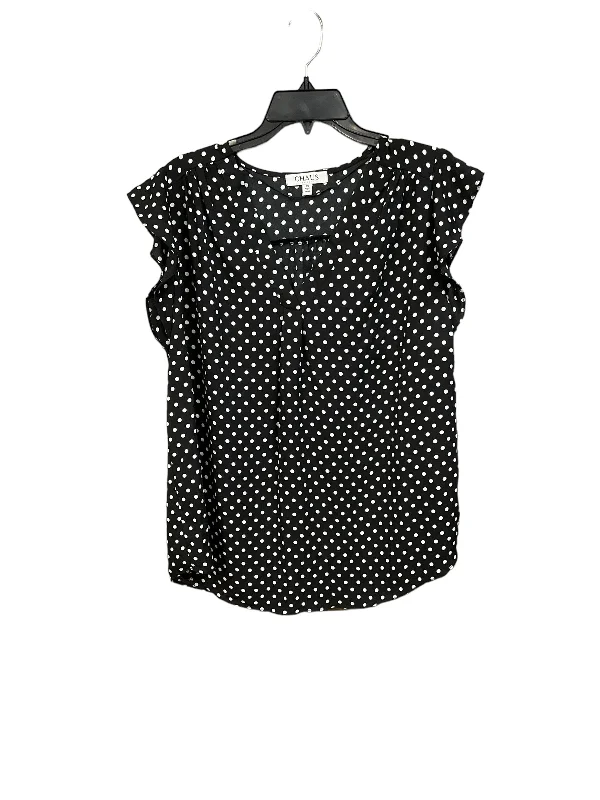 Fashion Pioneer Polkadot Pattern Top Short Sleeve Chaus, Size 1x