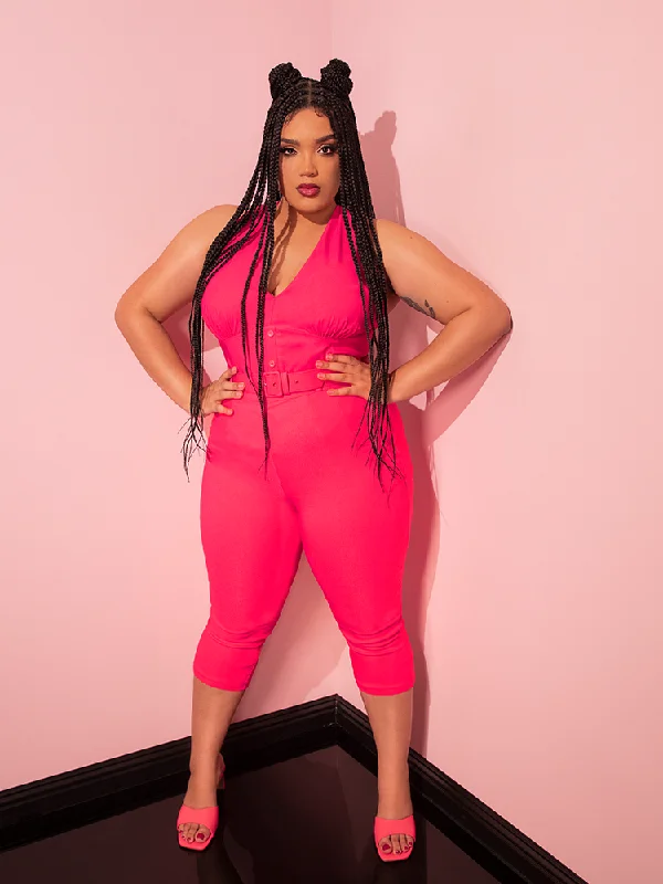 Innovative Design Capri Pants in Candy Pink - Vixen by Micheline Pitt