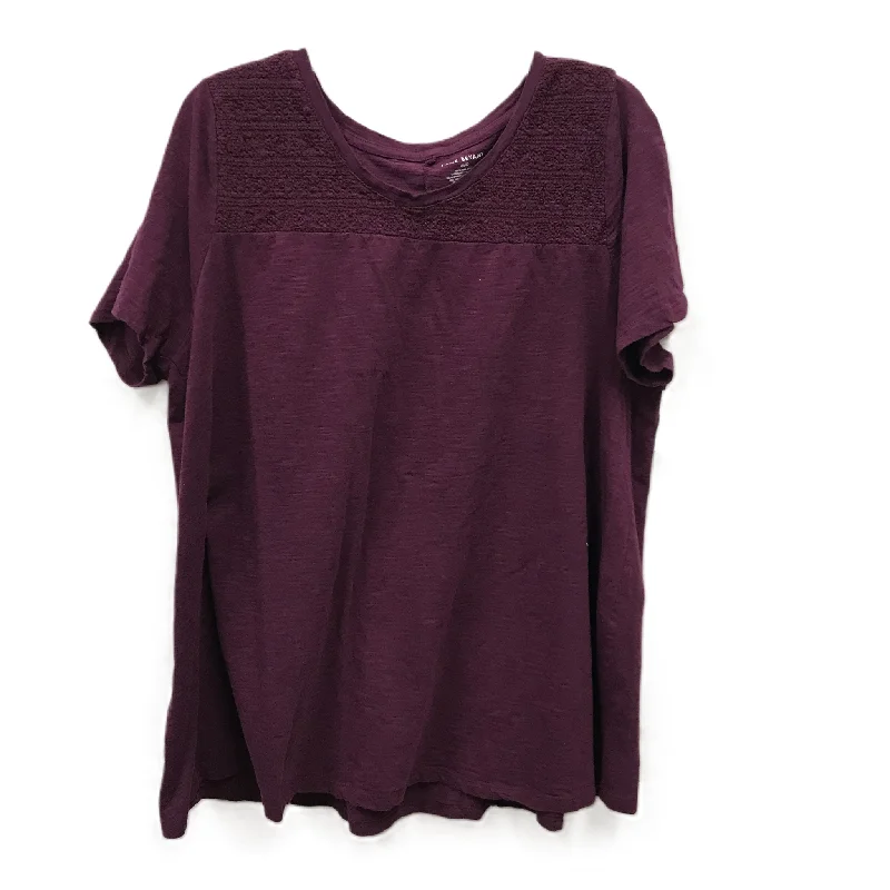 Fashionable Comfort Purple Top Short Sleeve By Lane Bryant, Size: 2x