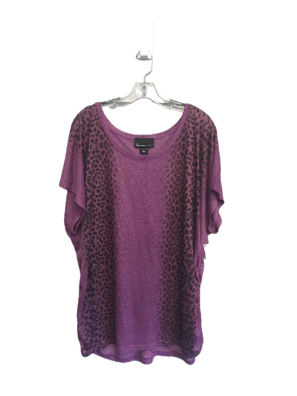 Luxury Classic Purple Top Short Sleeve By Lane Bryant, Size: 4x