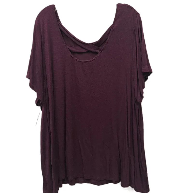 Comfortable And Versatile Purple Top Short Sleeve By Lane Bryant, Size: 4x
