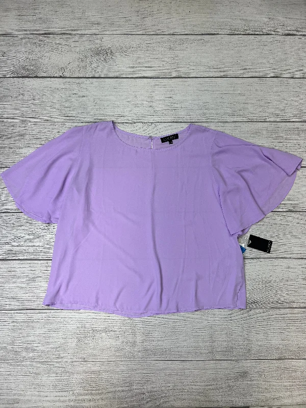 Sports And Leisure Purple Top Short Sleeve Eloquii, Size 1x