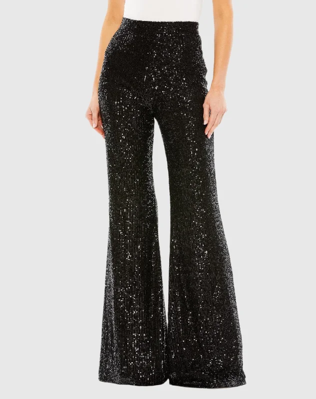 Trendy Items Sequin Flare Evening Pants - FINAL SALE