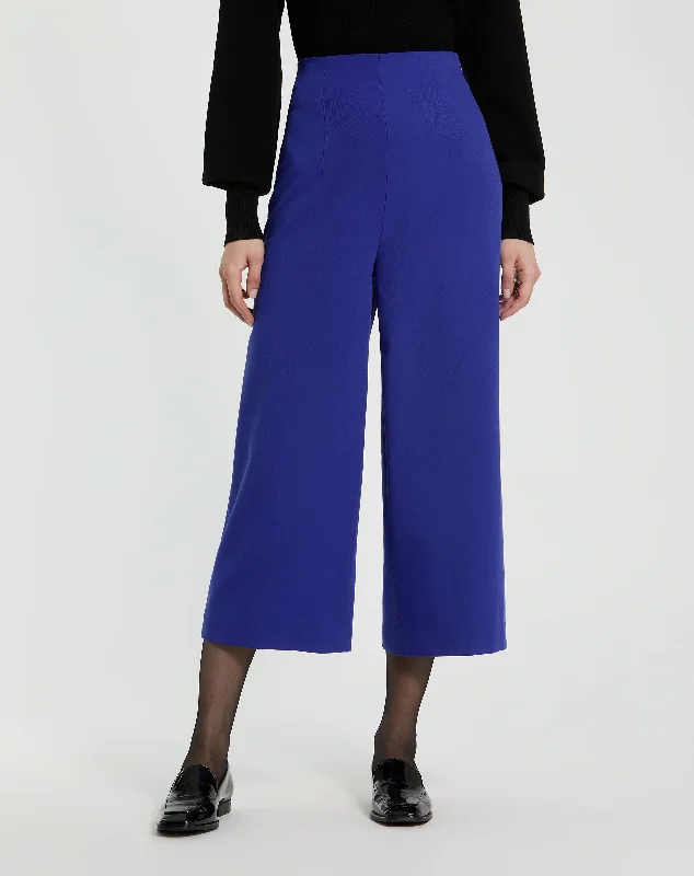Minimal Classic Cropped Crepe Wide Leg Work Pant