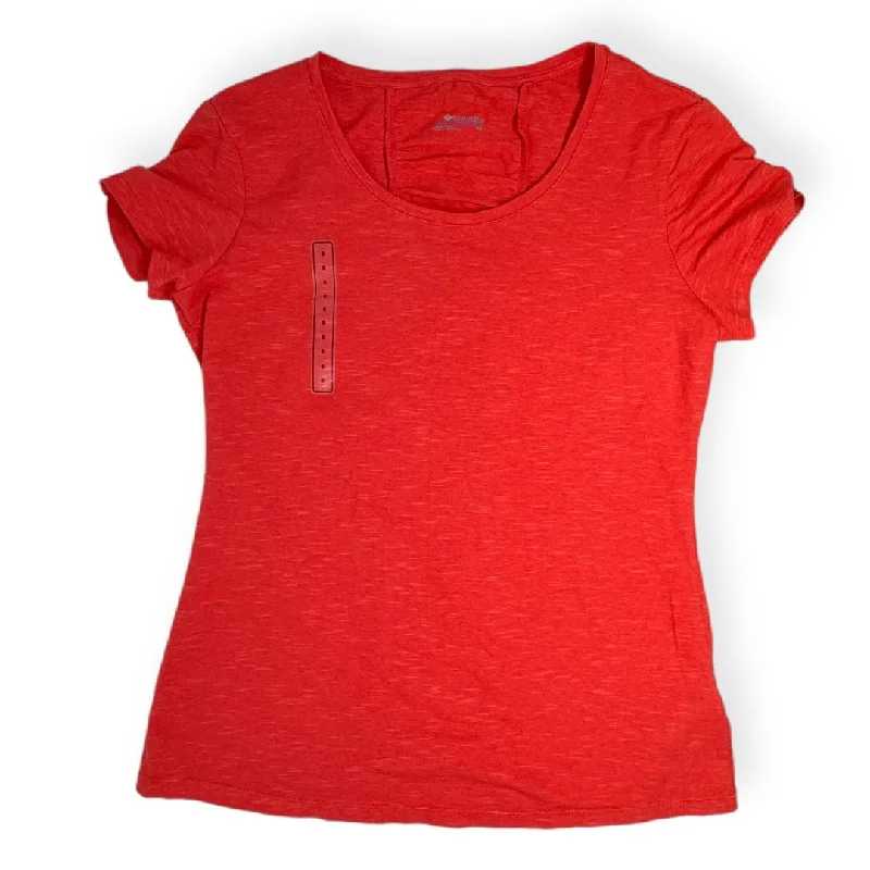Relaxed Dresses Red Athletic Top Short Sleeve Columbia, Size S