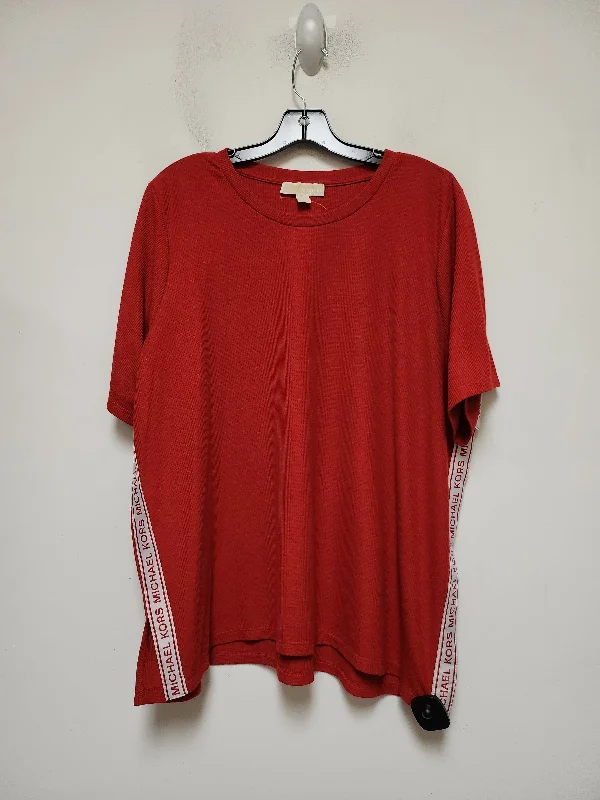 Youthful Vitality Red Top Short Sleeve Michael By Michael Kors, Size 2x