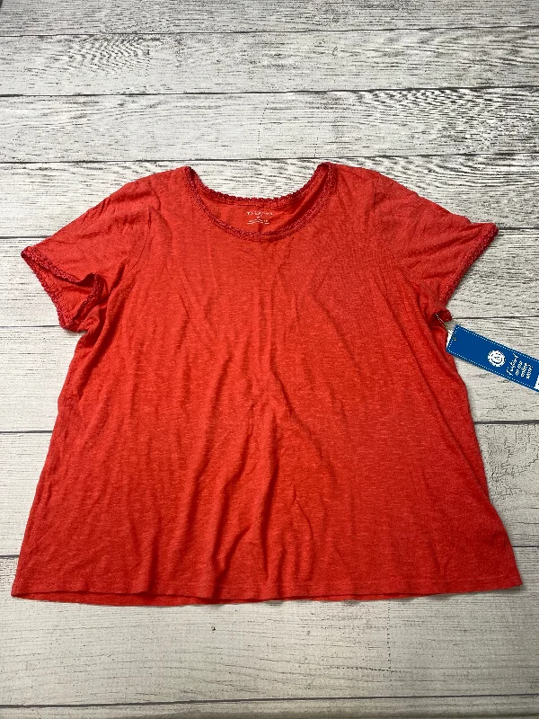 Easy Fashion Red Top Short Sleeve Talbots, Size 2x
