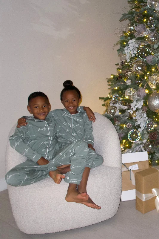 Relaxed Fits Sage Home For The Holidays Kids Pajama Set