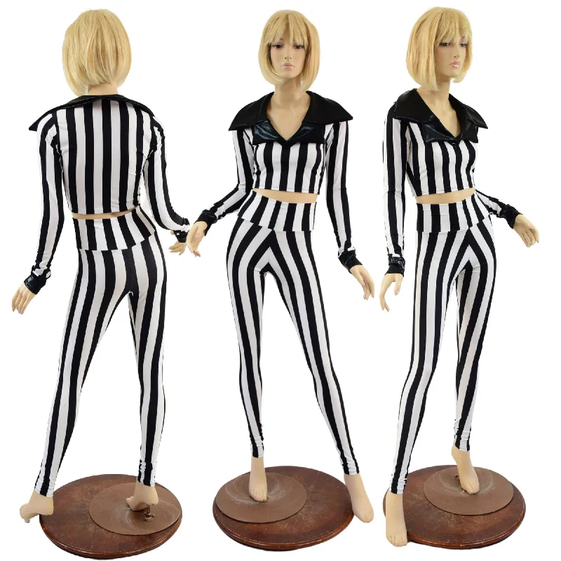 Fashionable Ease Showtime Collar Crop Top & Leggings Set