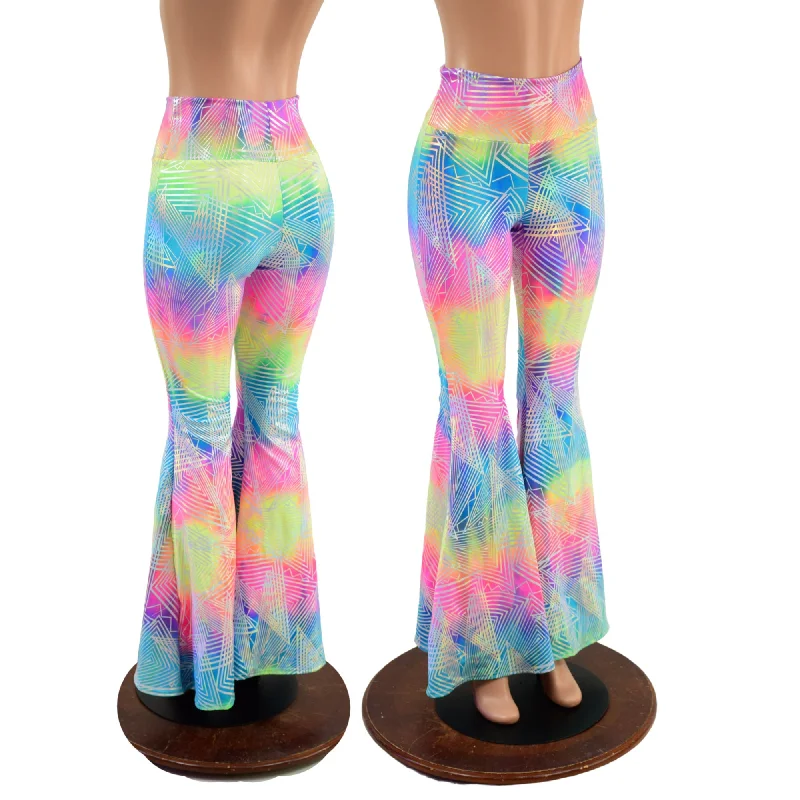 Carefree Style Spectrum Holographic High Waist Solar Flares