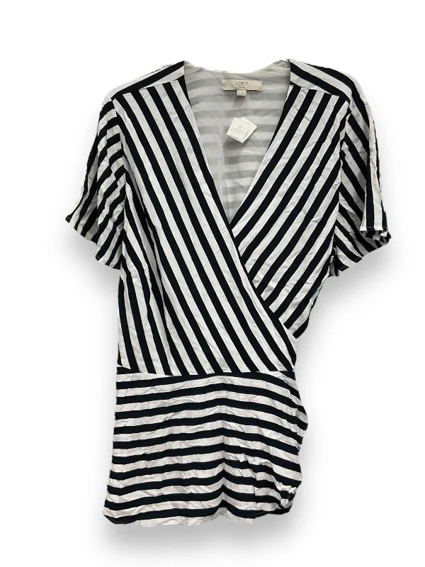Personal Design Striped Pattern Top Short Sleeve Loft, Size 2x