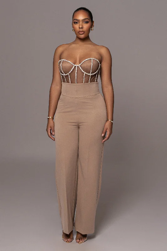 Romantic Temperament Tan Novena Woven Pants