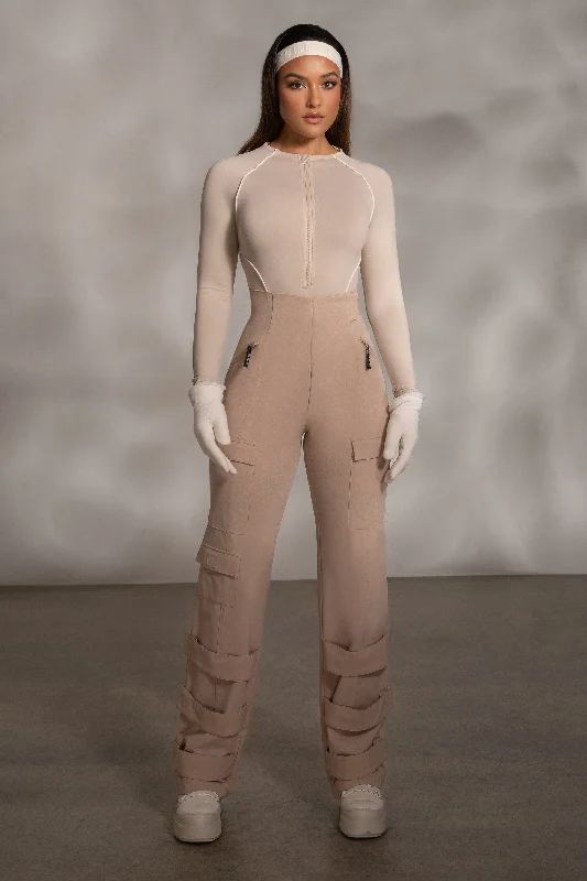 Tropical Style Tan Nyah Nylon Utility Pants