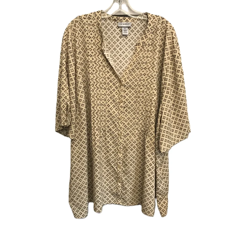 Timeless Comfort Tan Top Short Sleeve By Catherines, Size: 4x