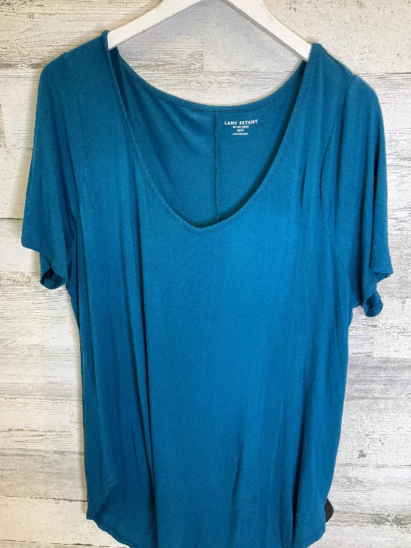 Double-sided Wear Teal Tunic Short Sleeve Lane Bryant, Size 3x